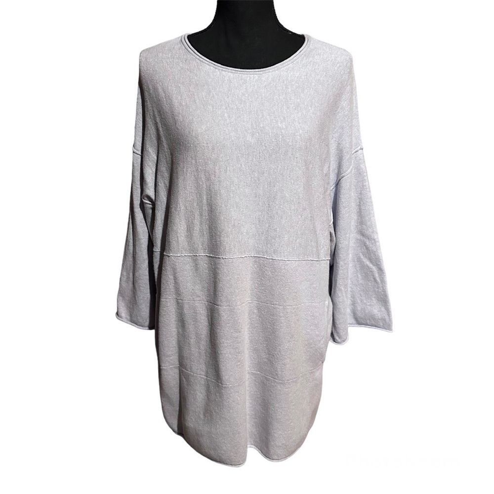Pure Jill Cashmere Blend Lavender Long Line Tunic Sweater Women's S Small